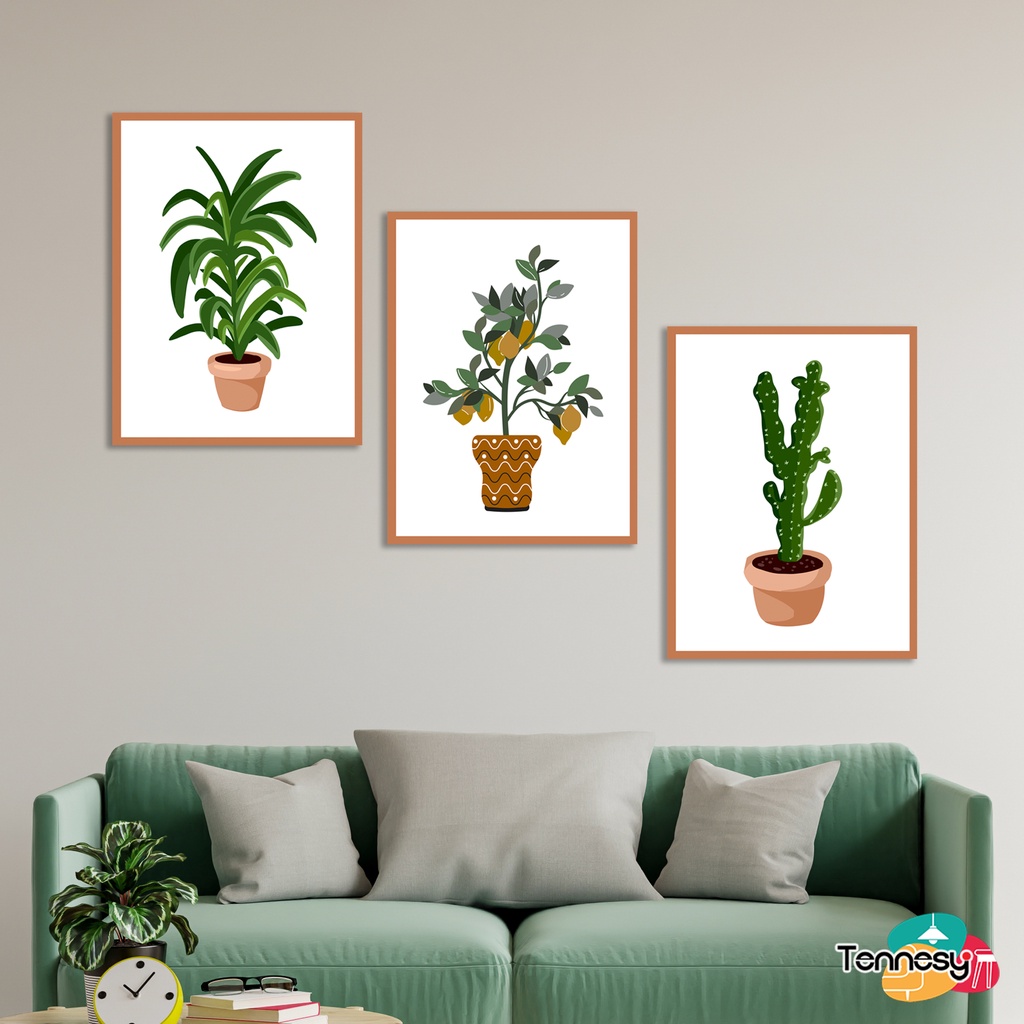 HIASAN DINDING WALL DECOR 15x20CM PAJANGAN POSTER DEKORASI KAMAR TANAMAN BUNGA POT