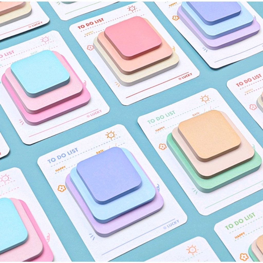 

Memo Lucky Sticky Note Aesthetic 3 Warna - 90lembar