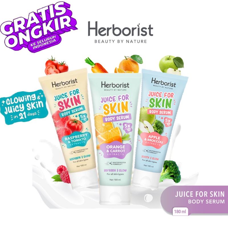 Paket Herborist Body Serum BPOM 180 ml | Body Serum Herborist BPOM | Herborist Juice for Skin Body Serum | Satu paket herborist body serum 55ribu | body serum herborist 3pcs