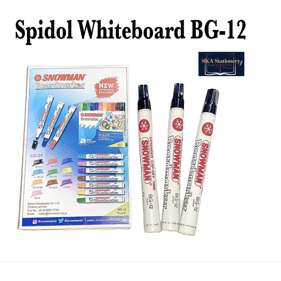 

ㆆ Spidol/Marker Whiteboard Snowman BG12 ORI (Pcs) ㅫ