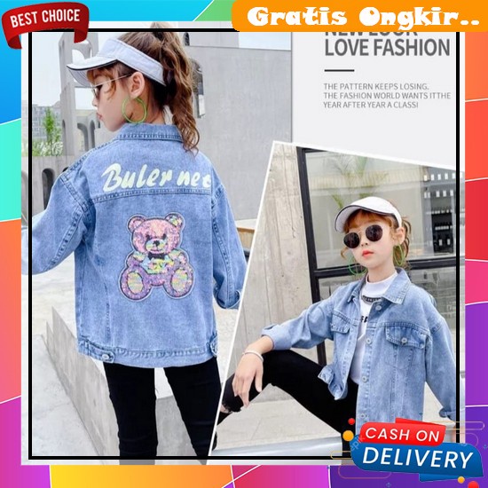 Jaket Jeans Anak Cewek Umur 2-12 Tahun / Jaket Denim Anak Cewek Style Korea Jaket Jeans Anak Perempu