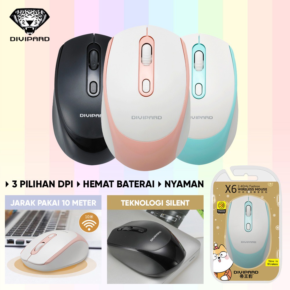 Mouse Wireless Divipard X6 Silent Wireless Mouse