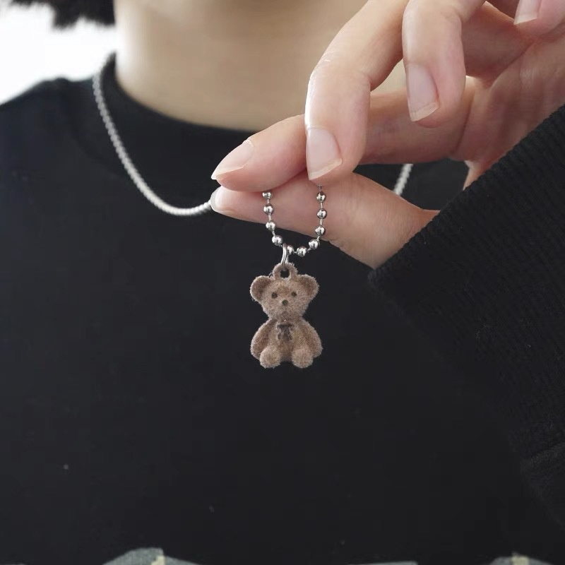 Kalung Dengan Liontin Beruang Gaya Korea Untuk Wanita