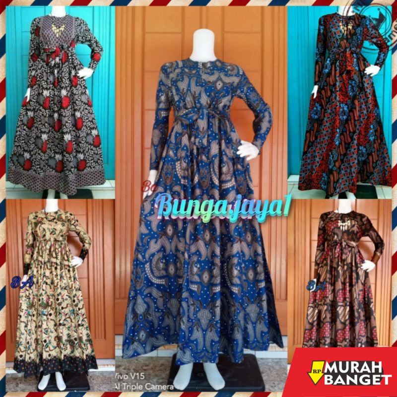 model gamis kombinasi polos terbaru 2022 MS GAMIS BATIK SRIWEDARI MAXI MODERN BUMIL/BUSUI KATUN SOGA
