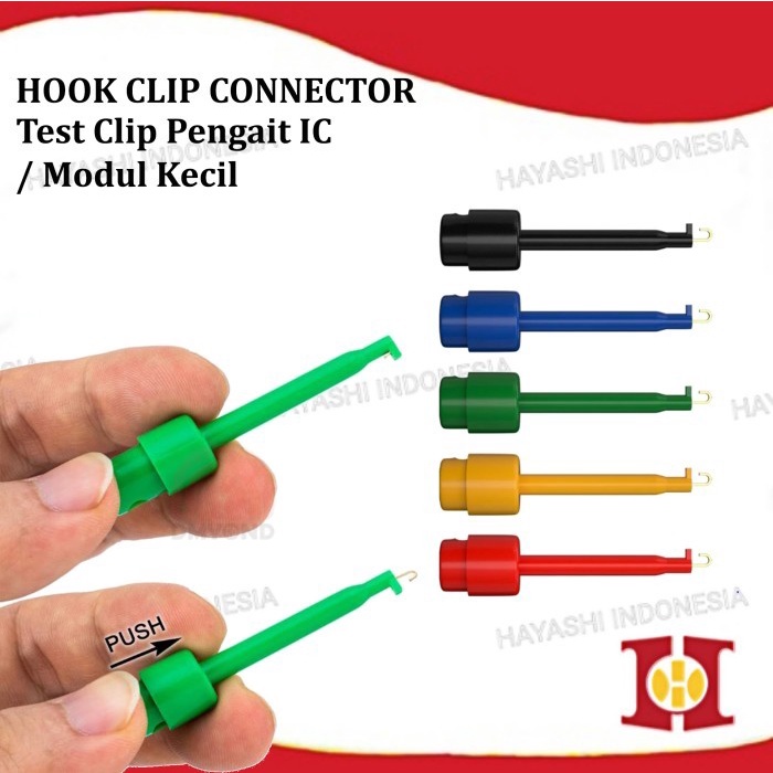 Test Clip Hook Probe Connector Klip Jepit Jepitan Pengait Kaki IC Pin-10pcs