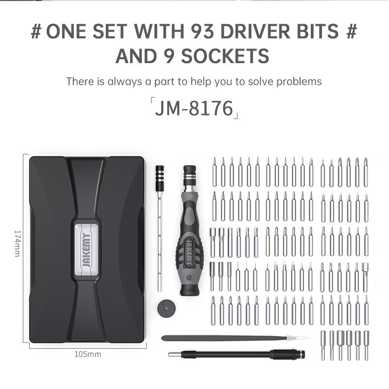 Jakemy JM-8176 106 in 1 Obeng Set Screwdriver Tool Set