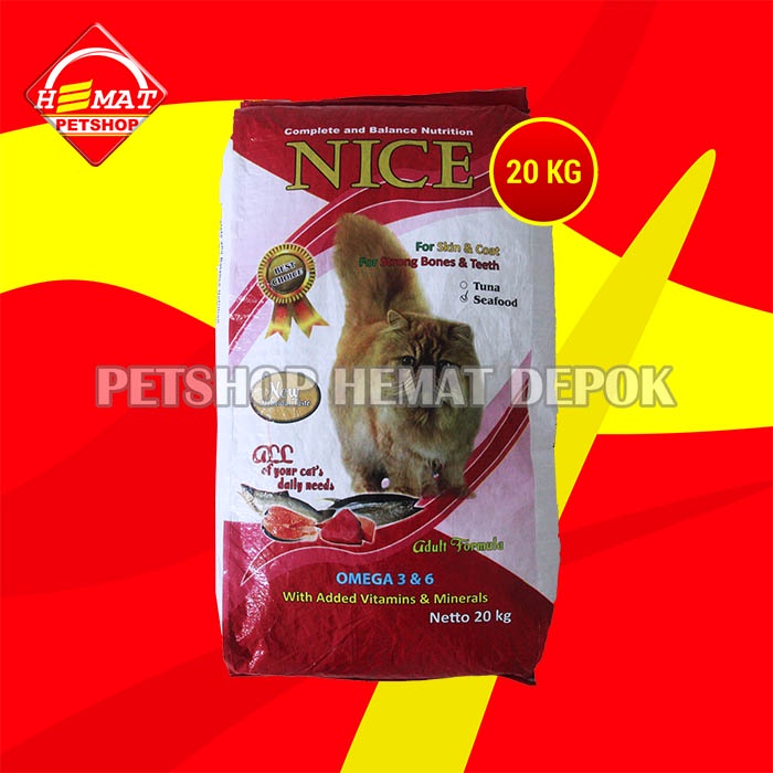 Nice Cat Food 20 Kg Makanan Kucing Tuna Seafood Murah Karungan 20kg