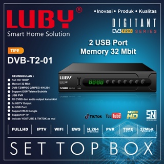 Set Top Box Luby Receiver TV STB Digital DVBT2-01 Full HD SNI Original