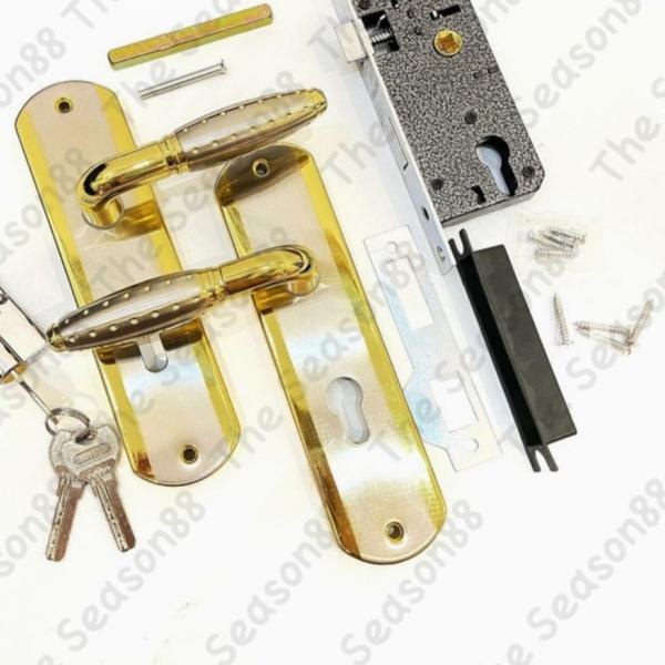 Kunci Pintu Set Kecil Gagang Bulat Stainless / Gagang Pintu Rumah - gold