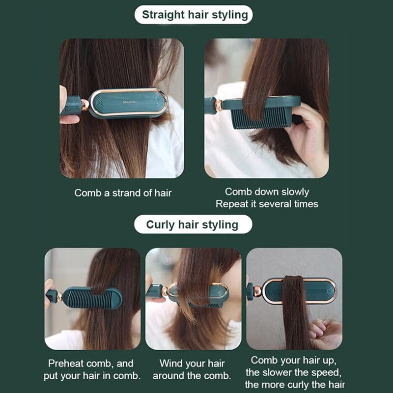 Sisir Pelurus dan Keriting Rambut 2in1 Straightener Comb Fast Hair Stylish