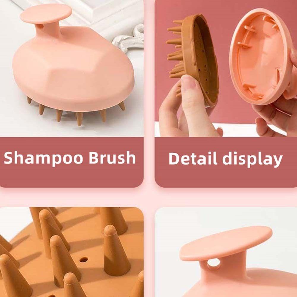 Augustina Sikat Shampo Exfoliator Sikat Badan Silikon Nyaman Bath SPA Silicone Brush Kepala Sikat Pijat Kulit Kepala