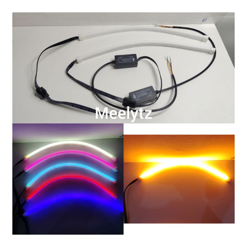 Sepasang LED Alis DRL Fleksibel Grade A tanpa bintik waterproof senja sein running
