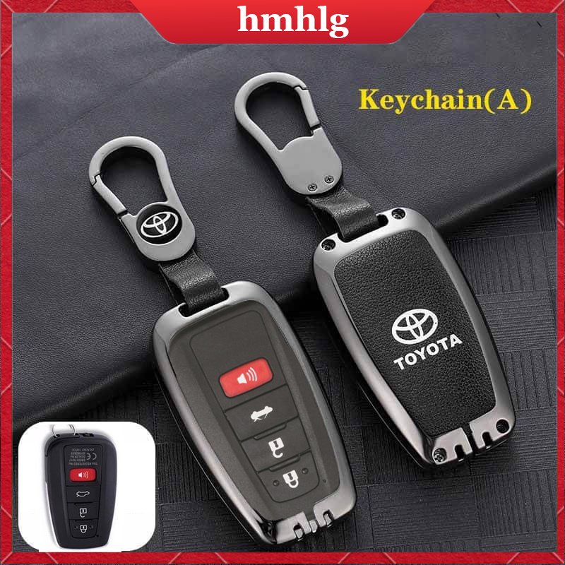 Case Kunci Remote Mobil 4 Tombol Tekan Bahan Zinc Alloy Anti Gores Untuk Toyota Corolla Altis Camry C-HR Corolla Cross