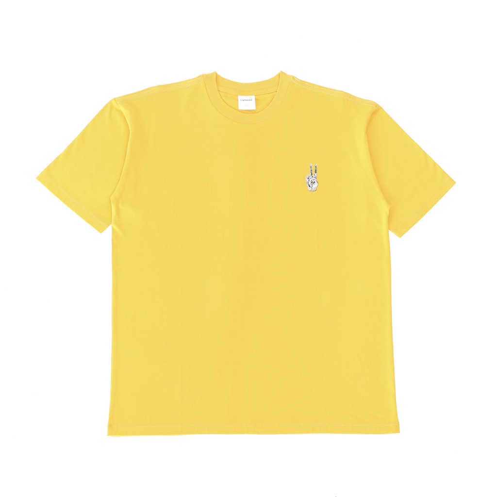 Captivate Kaos Pria T-shirt Pria Peace Yellow Heavy Cotton