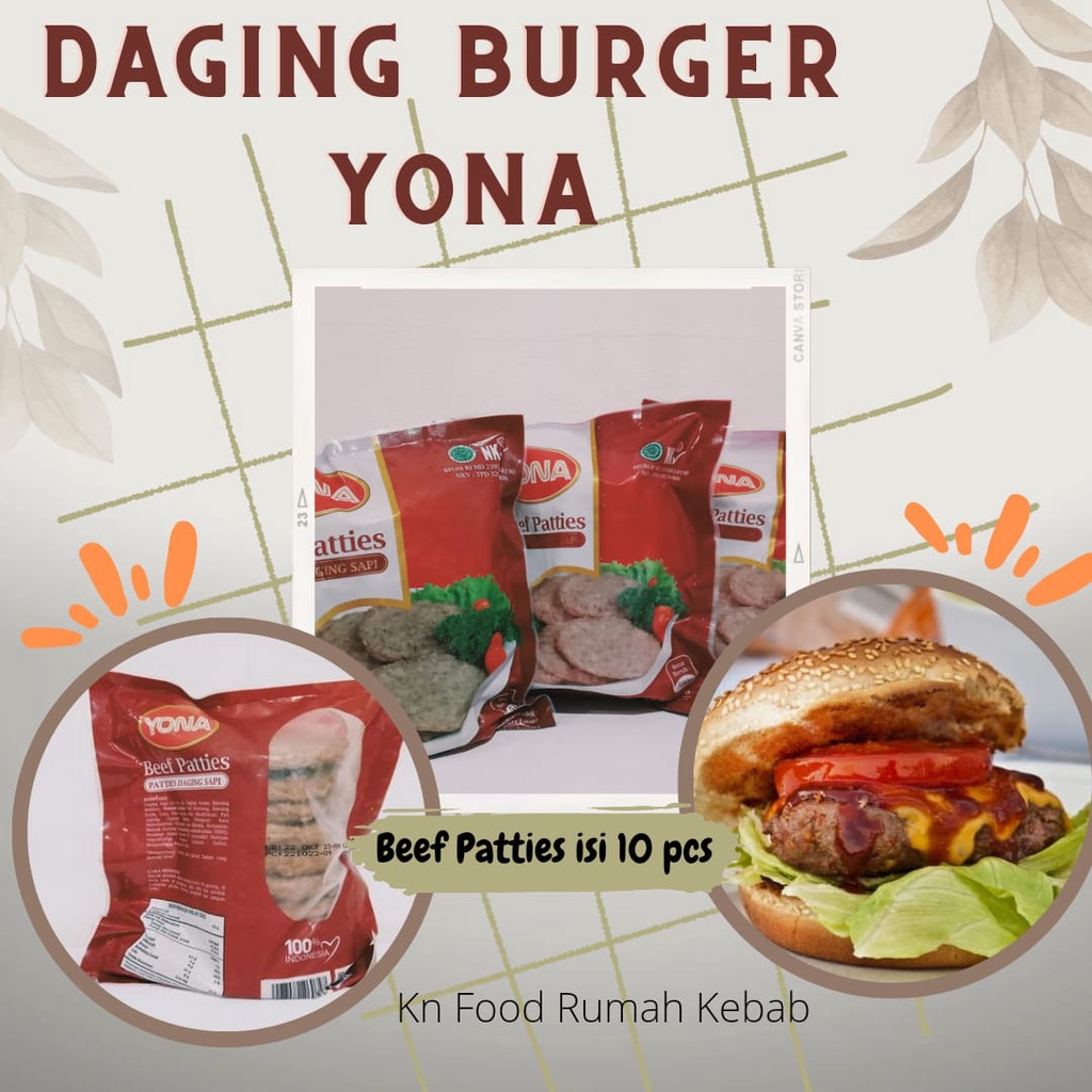 

Daging Burger Beef Yona -Yona Patties-Daging Burger Yona - Burger Beef