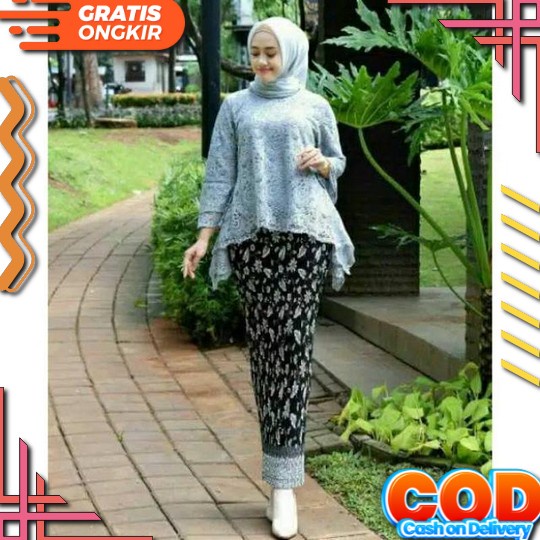 Setelan Kebaya Brukat Modern / Kebaya Kutu Baru Hijab / Kebaya Kondangan Wanita Modern / Setelan Kut