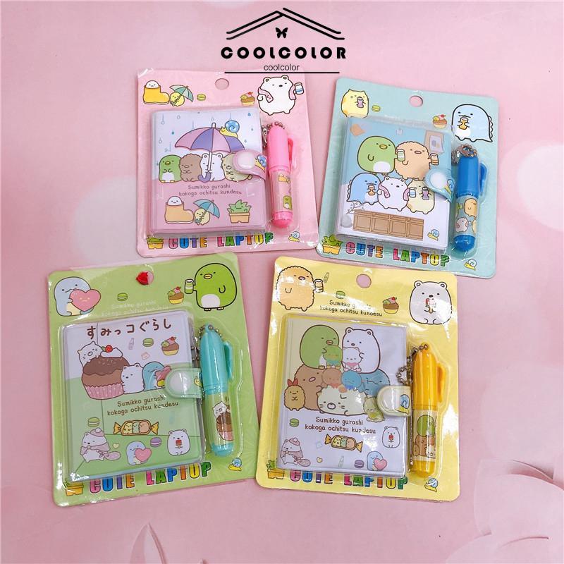 COD❤️Kartun Kreatif  Notebook Portabel Mini  Dengan Set Bolpoin- cl