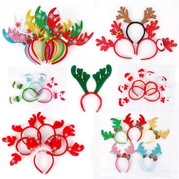 BANDO NATAL LUCU CHRISTMAS HEADBAND Aksesoris Pesta Natal Bando CHRISTMAS Motif Tanduk Rusa Hiasan Kepala Natal