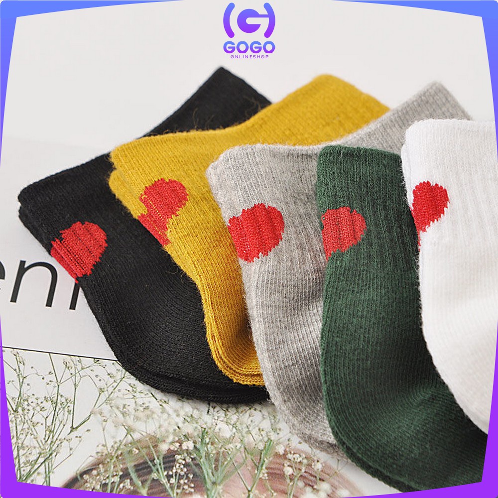 GOGO-P255 Kaos Kaki Motif Love Kaos kaki Pendek Ankle Fashion Korea Women Socks Ala Korea Semata Kaki Import