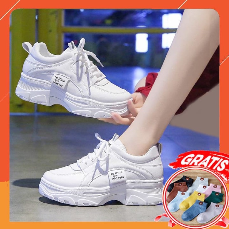 (FREE KAOS KAKI &amp; BOX) SN023 SEPATU SNEAKERS WANITA IMPORT KOREA FASHION