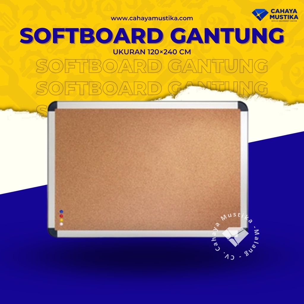 

Jual Softboard Gantung Cork Papan Pin 120x240 Millenium Malang