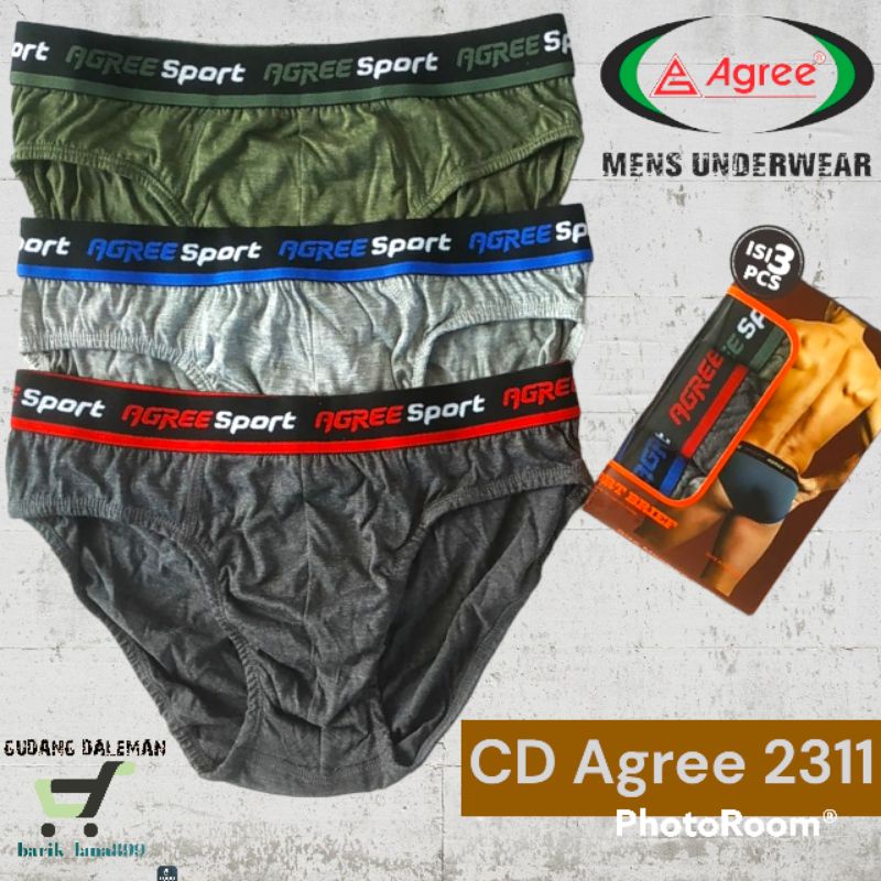 AGREE SPORT 2311 BIG SIZE - Celana Dalam Pria Jumbo 3 Pcs | CD Cowok Karet Luar Size M - XXXXXL | Pakaian Dalam | GUDANG DALEMAN