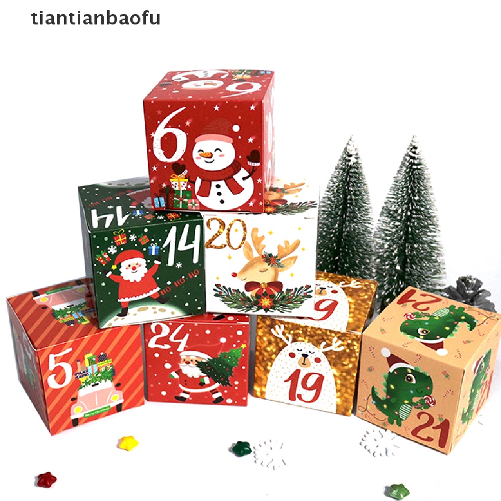Kotak Kalender Advent 24 Hari Bahan Kertas Untuk Hadiah Anak Dan Keluarga
