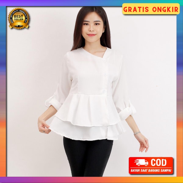 Bju Outfit Kerja Blouse Remaja Hengout Atasan Kemeja Wanita Blus Kemeja Santai Blosee Wsnita Korea B