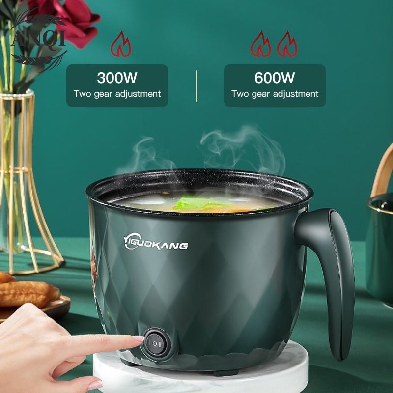 ANQI 1888 Panci Elektrik Teflon Serbaguna / 1.8L Multifungsi Free Kukusan Stainless VS-1854