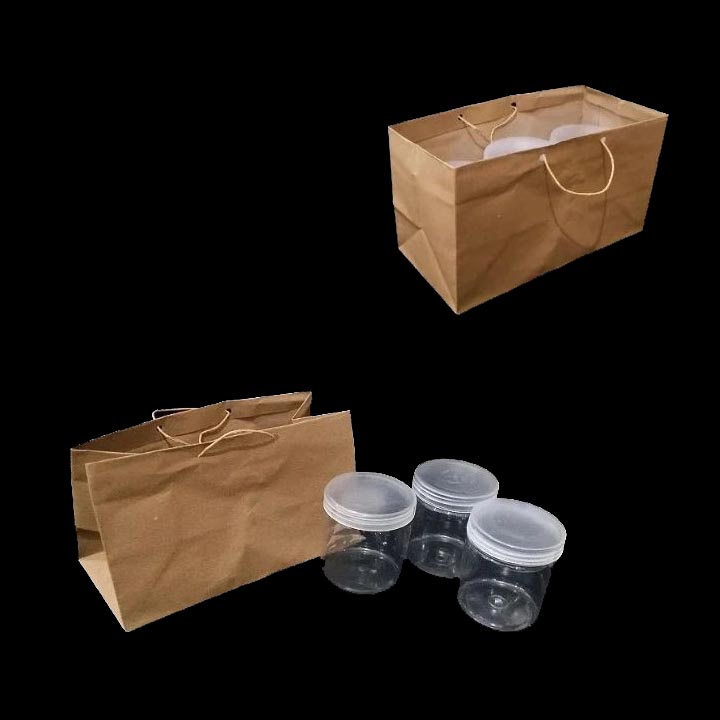 

12 pcs Paperbag Polos Isi 3 Toples Tabung 800 ml Goodie Bag Kotak Box Cake Tas Jinjing Packaging Bingkisan Hampers