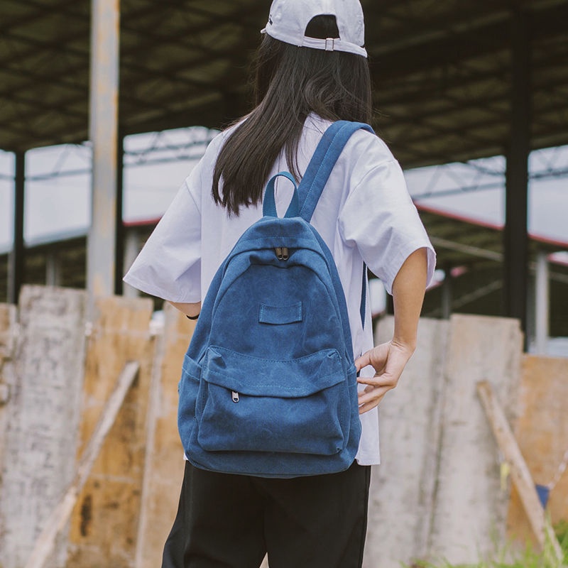 ▥Tas sekolah seraser wanita versi Korea Harajuku ulzzang siswa sekolah menengah pasang ransel gaya kampus ransel kanvas denim sederhana