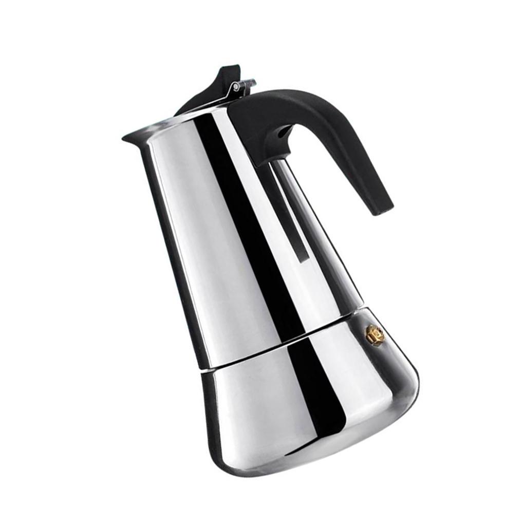 Teko Kopi Stainless Steel Mocha Percolator Rumah Tangga Dapat Dicuci Reusable Insulated 9-cups Home Cafetière Dengan Pegangan Ergonomis