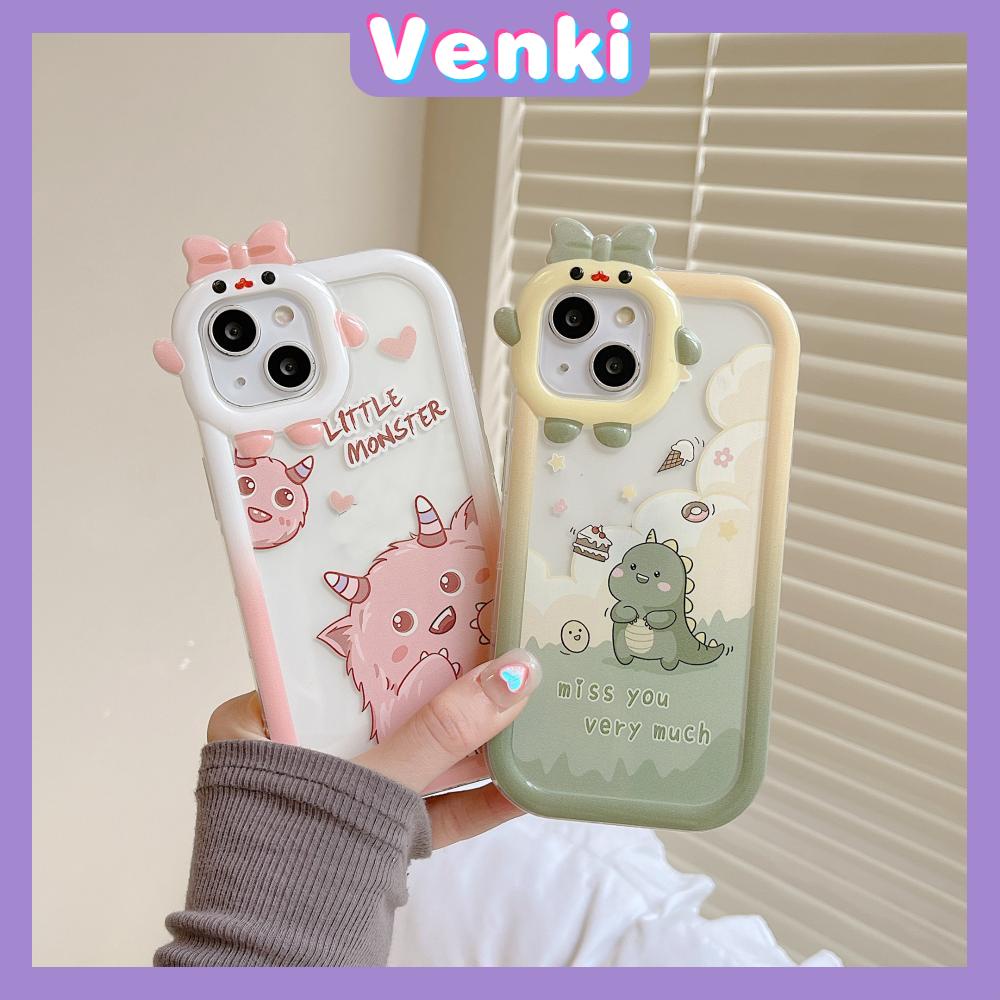 iPhone Case Silicone Soft Little Monster Case Glossy Cute Cartoon Dinosaur Airbag Shockproof Protection Camera Compatible For iPhone 14 Pro Max 13 12 11 Pro 7 8 Plus XR