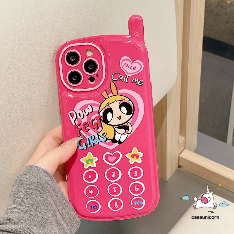 Kartun Gadis Cinta Hati Telepon Bentuk Case Kompatibel Untuk iPhone XR 11 12 13 14 Pro MAX 14 7 8 Plus X XS MAX Bantal Udara Retro Vintage Kepribadian Cellular Soft Cover