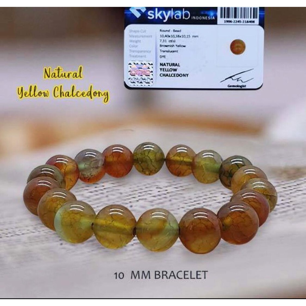 Gelang Batu Giok Kesehatan Natural Chalcedony Import Gelang Pria Wanita