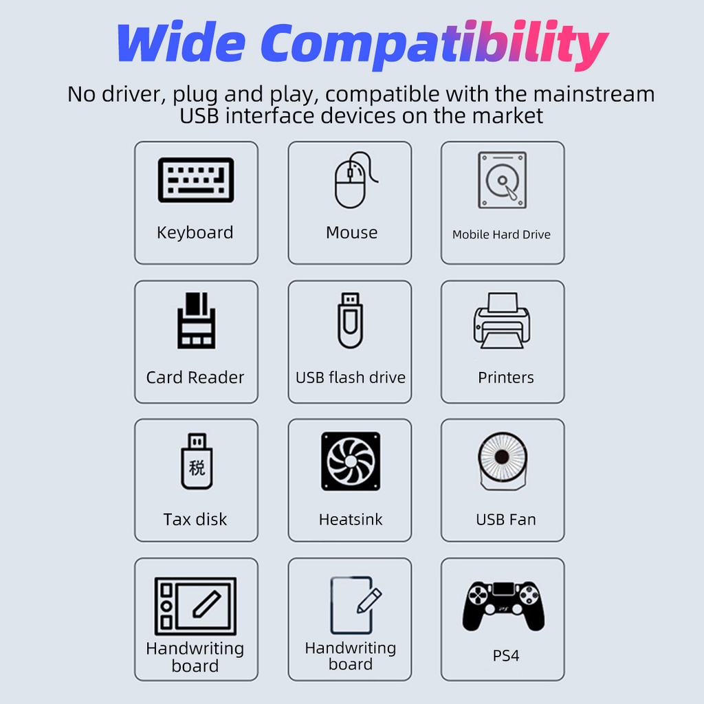 7 In 1 Adapter Splitter OTG usb 3.0 Tipe C Multifungsi Kecepatan Tinggi Untuk Mouse / Keyboard / Laptop / PC