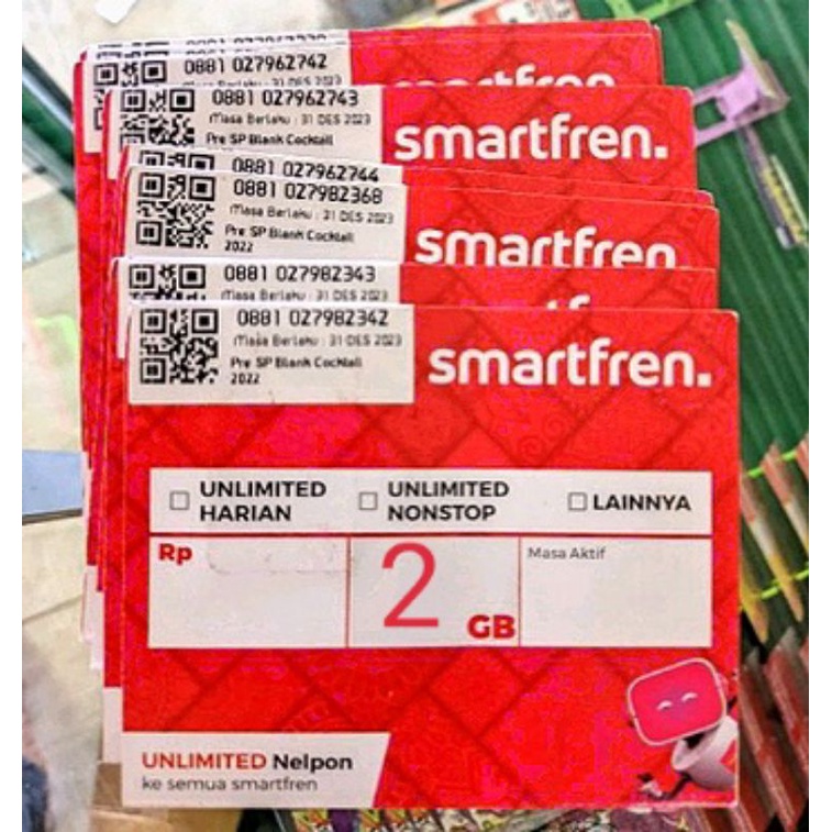 Kartu Perdana Smartfren Data 2 GB Unlimited Nonstop 10 Hari Expired Oktober 2023