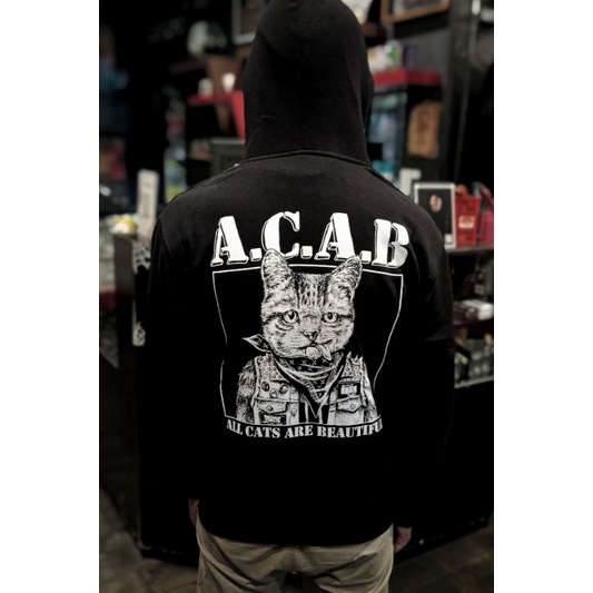 HOODIE JACKET ACAB BK