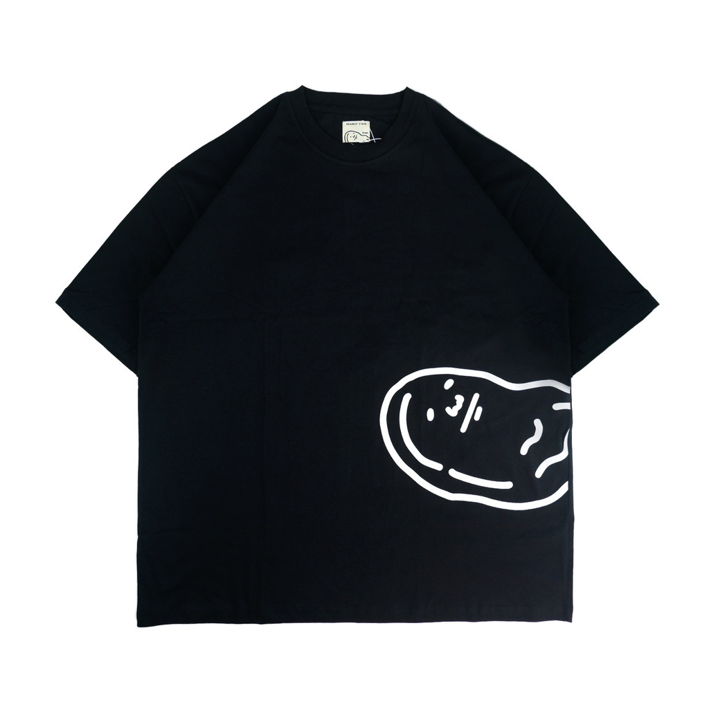 PEANUT STAIN - Hiding Peanut Black Oversized Tshirt