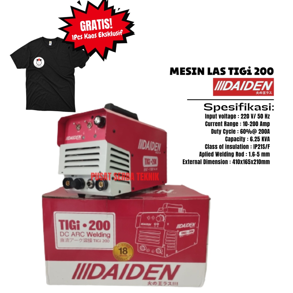 MESIN LAS ARGON TIG 200 DAIDEN ORIGINAL JAPAN TIGi 200 STAINLESS