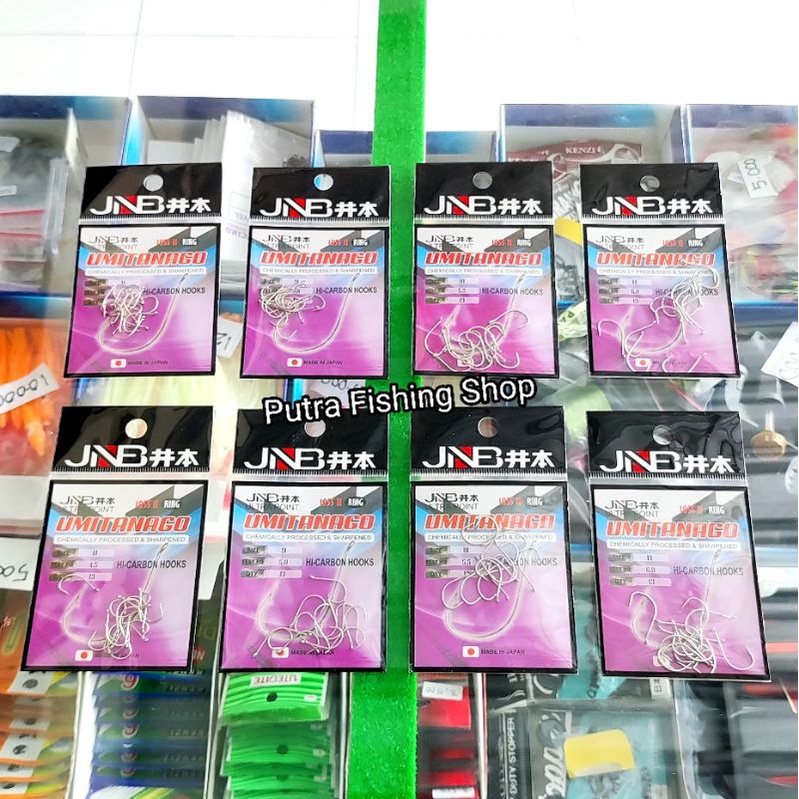 Mata Kail Pancing JNB UMITANAGO 1055N Ring Hi-Carbon Hooks - Kail Pancing Carbon JNB UMITANAGO RING 