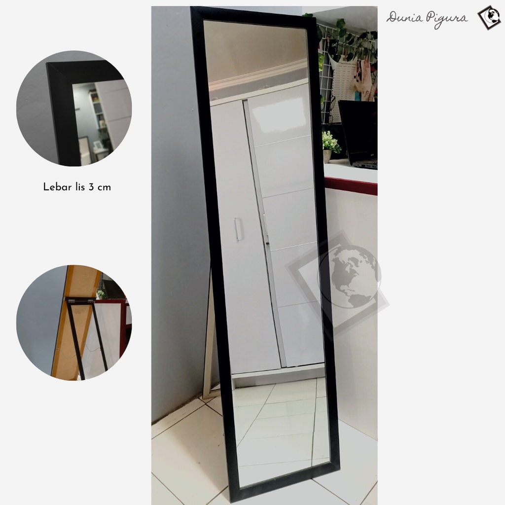 [BANDUNG] Standing Mirror Cermin Full Body 127 x 35 cm | Gosend Bandung / Stand & Gantung / cermin m