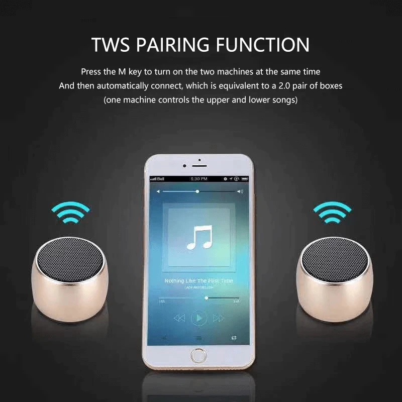 QearFun Mini Portable Bluetooth Speaker Wireless HiFi - Q107 - Blue