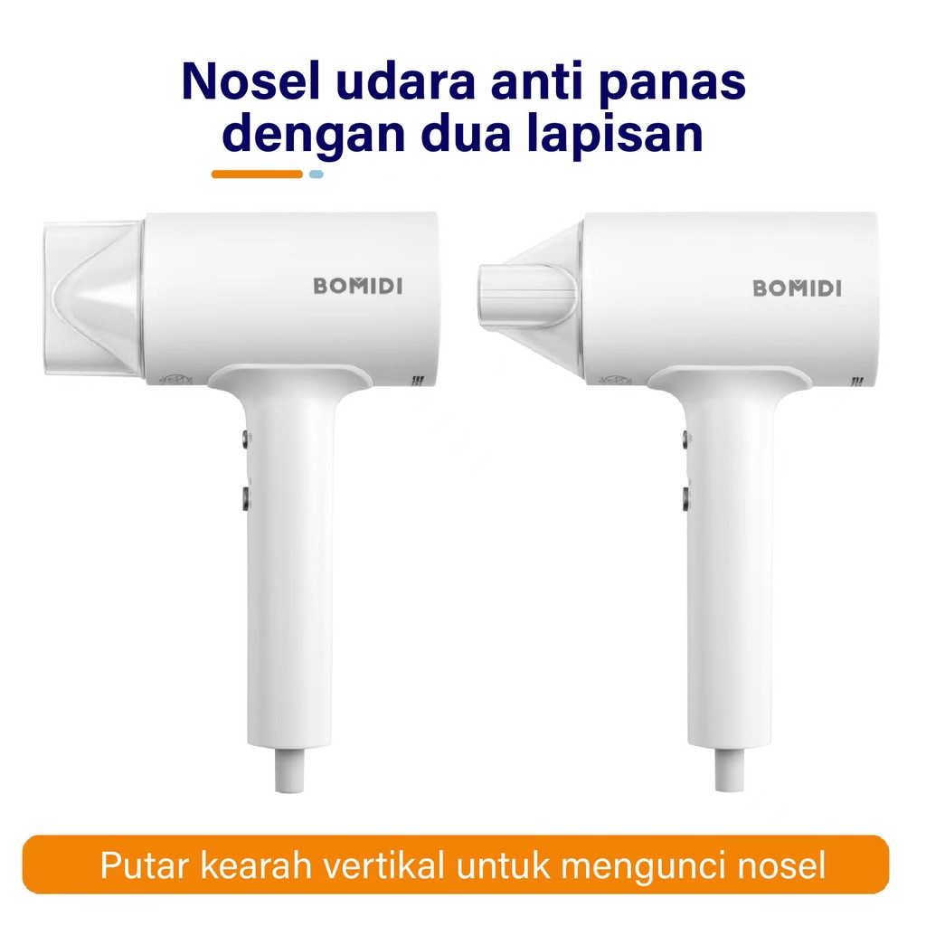 BOMIDI Anion Hair Dryer  HD1 Negative Ion 1600W Electric Hair Care Pengering Rambut