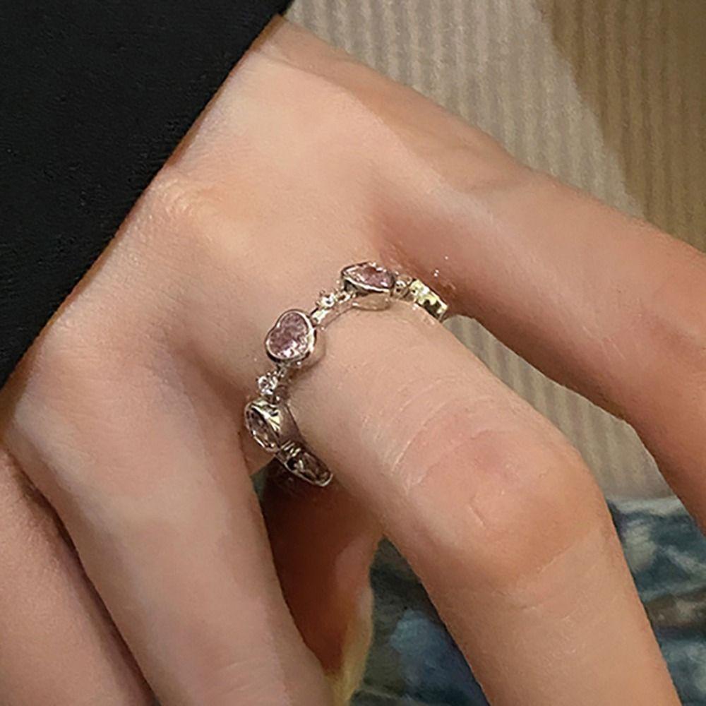 Mxbeauty Wanita Cincin Keren Manis Berkilau Niche Desain Gadis Hadiah Berlian Imitasi Ins Gaya Zirkon Perhiasan Fashion