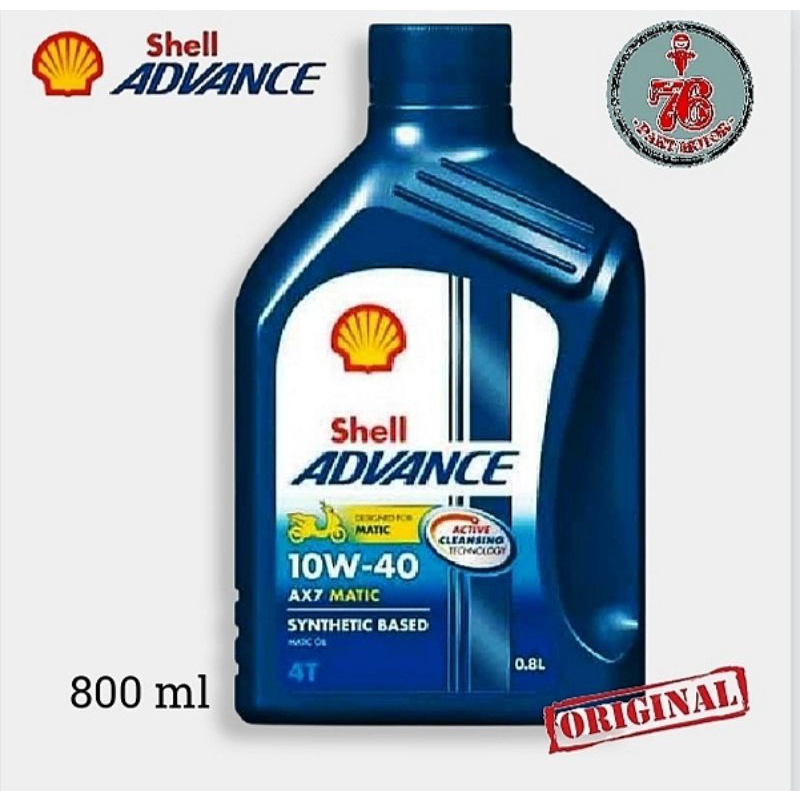 OLI SHELL ADVANCE AX7 4TAX UK.0.8 LT SAE 10-40 FOR ALL MOTOR BEBEK