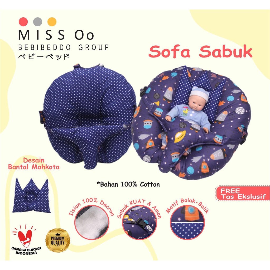 Sofa Bayi Multifungsi dengan Gesper Pengaman Free Bantal Peyang dan Tas Serut COD ready [ Merk Bebibeddo ] ]