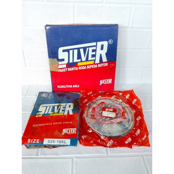 rantai rante gearset girset gear set gir set rantai honda tiger 2000 lama 520 106 42P1-KCJ-1100 kual