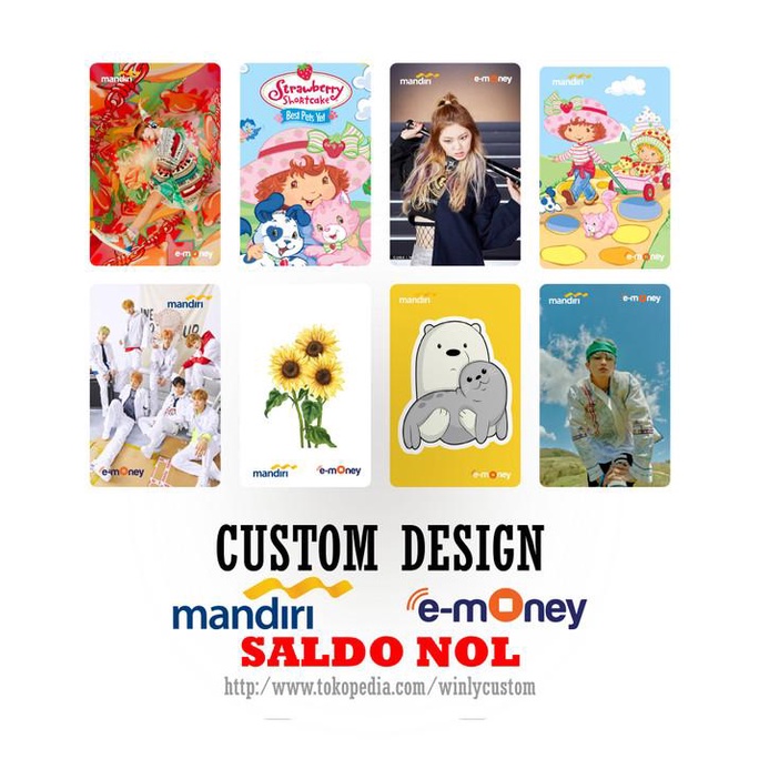 Emoney Etoll Mandiri Design Custom 2 SISI Saldo NOL