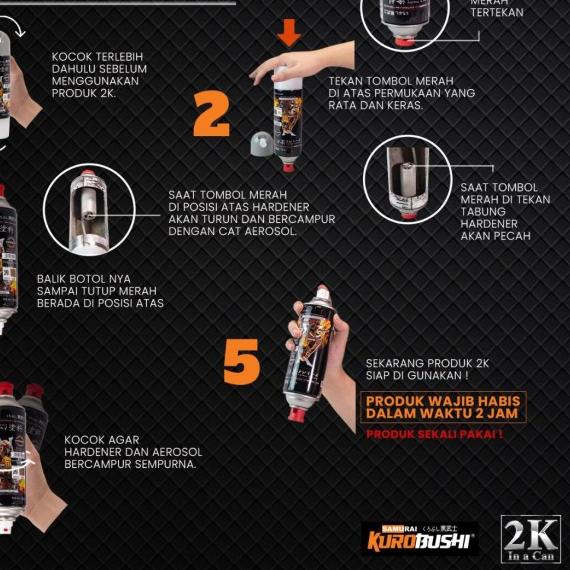 (EPOXY Hitam Kulit Jeruk) 2K07 - SAMURAI PAINT Cat semprot/Pilox